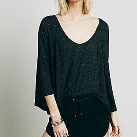 We The Free Tops - We the Free Free People Black Flax Top